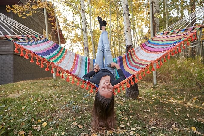 Hammock, Hand Loomed, Multi-Color, Made in Mexico by Verve CULTURE
