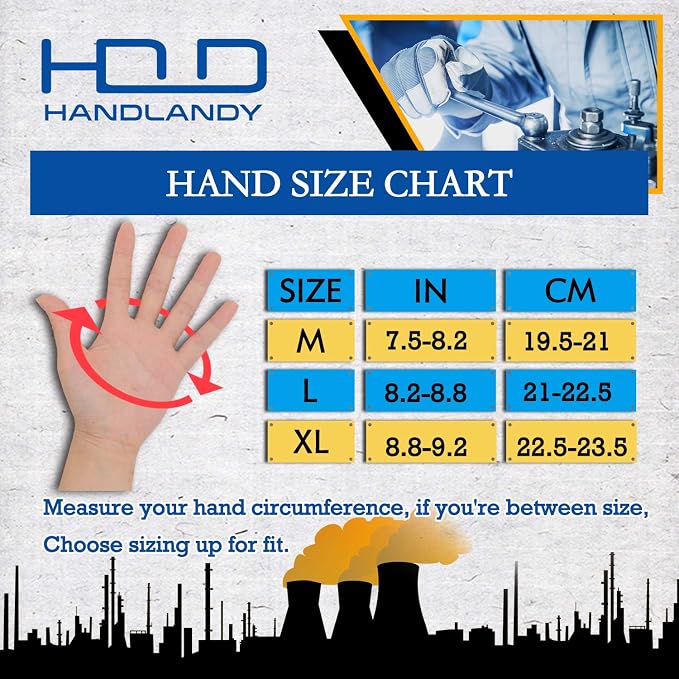 HANDLANDY Leather Gardening Gloves, Leather Work Gloves for Men Women | Durable Utility Men Women Garden Yard Working Glove, for Landscaping, Mechanic, Construction, Driving, Farming, Ranching