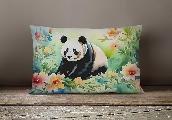 Caroline's Treasures DAC2973PW1216 Panda Throw Pillow Machine Washable, Indoor Outdoor Decorative Pillow for Couch, Bed or Patio, 12HX16W