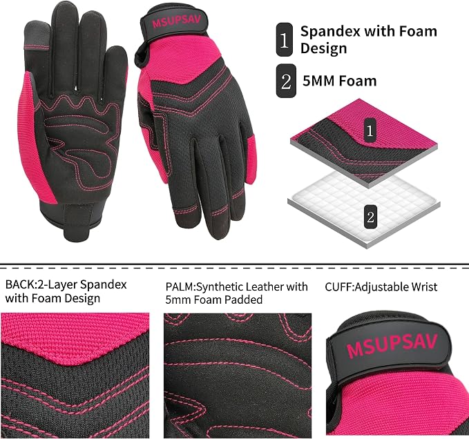 Cute Pattern Gardening Gloves,Thornproof Garden Glove,Gardener Gift | Gardening Gifts for Women,Touchscreen,Tender Thornproof,Cute Pattern,Protection Palm,Machine Washable,Adjustable Cuff
