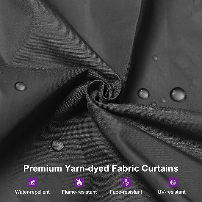 PURPLE LEAF 12' X 24' Outdoor Hardtop Gazebo for Patio Galvanized Steel Double Roof Permanent Canopy Teak Finish Coated Aluminum Frame Pavilion Gazebo with Netting and Black Curtains