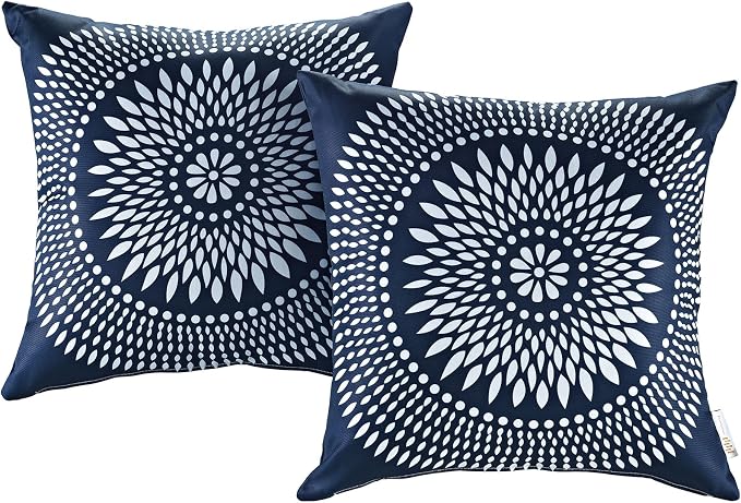 Modway Outdoor Indoor All Weather Patio Throw Pillow in Cartouche