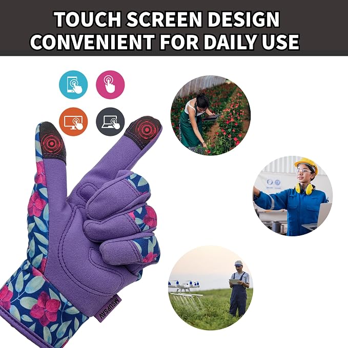 Cute Pattern Gardening Gloves,Thornproof Garden Glove,Gardener Gift | Gardening Gifts for Women,Touchscreen,Tender Thornproof,Cute Pattern,Protection Palm,Machine Washable,Adjustable Cuff