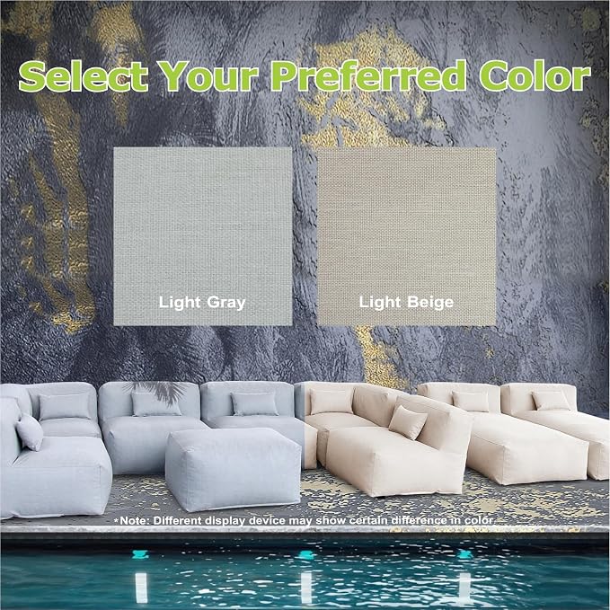 Patio Furniture Set Bean Bag Eraclea 9C Outdoor Chairs Sectional Conversation Patio Set Daybed Furniture Outdoor Sofa Couch High Density Foam Filling Modern Comfy Patio Couch (Light Gray)