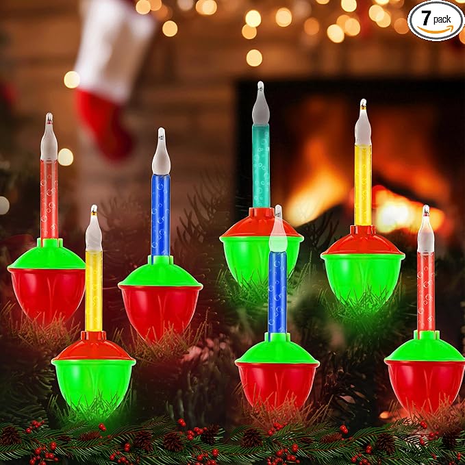 Christmas Multicolor Bubble Lights Set, 11Ft Outdoor Christmas String Lights with 8 Multicolor Bubble Lights (1 Spare), Vintage Christmas Decorations for Holiday Patio House Lighting Decor, E12 Base