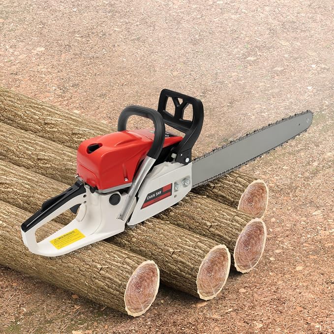 Gas Chainsaw 22 Inch, 52CC Gas Power Chain Saw, 2.7 HP 2-Cycle Engine, Petrol Handheld Gasoline Chainsaws for Wood Cutting