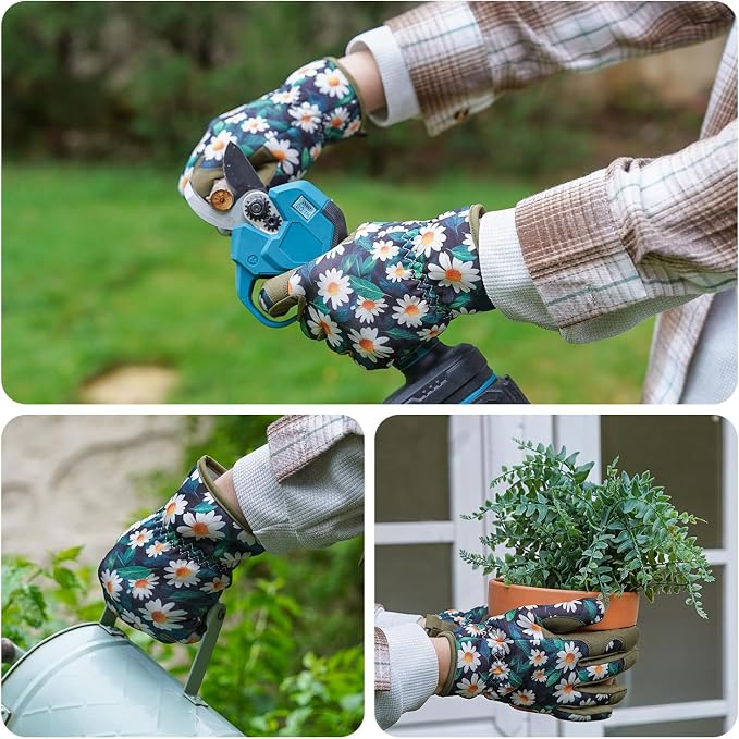 Gardening Gloves for Women, Touchscreen Printed Thorn-Proof | Non-Slip Work Gloves, Ideal Gift for Gardeners, Suitable for Yard Landscaping, Planting & Outdoor Gardening