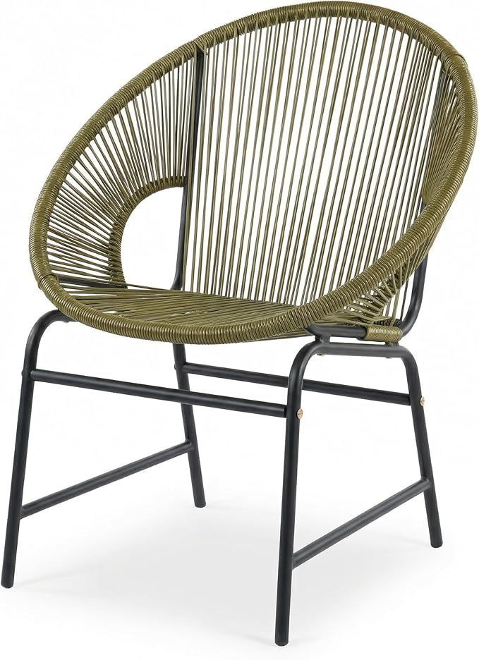 Christopher Knight Home Dessa 4 Piece Patio Furniture Set with Acacia Wood Coffee Table, 4 Seater PE Rattan Outdoor Conversation Set, Metal Outdoor Sectional Sofa Set, Beige+White, Green