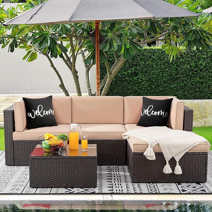 Merrycolor Pack of 2 Black and White Outdoor Waterproof Pillow Covers Welcome Outdoor Throw Pillow Covers Outdoor Pillows Covers for Patio Furniture Tent Balcony Couch Sofa （Welcome 20x20 Inch