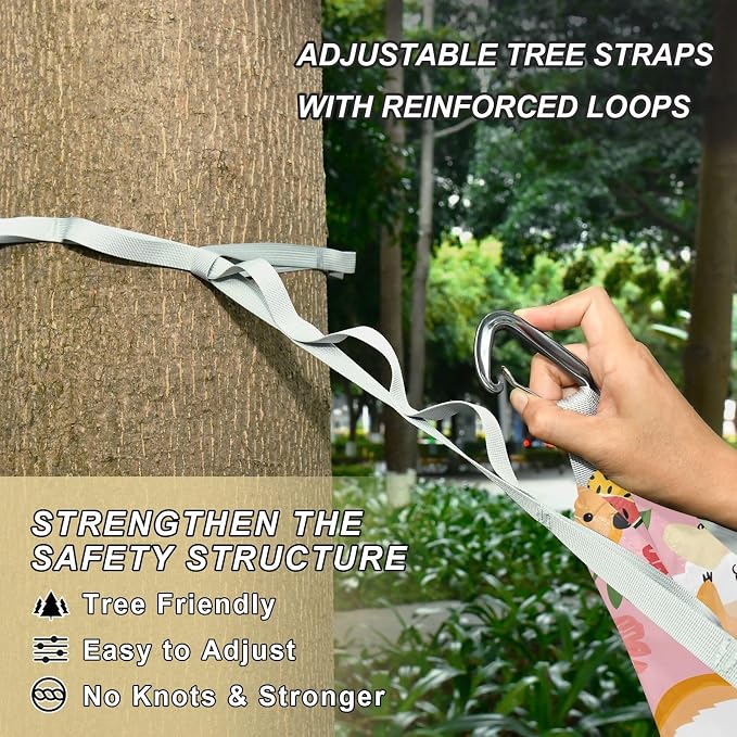 Camping Hammock Outdoor Hammocks for Outside Hamster Watermelon Flower Beach Trees Portable Lightweight with Pockets Tree Straps Indoor