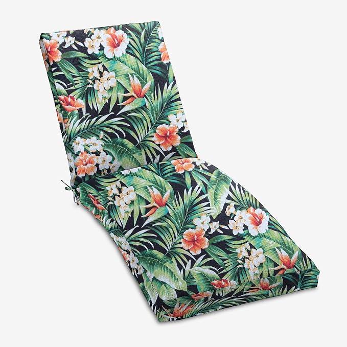 BrylaneHome 84" Outdoor Chaise Lounge Cushion - Cypress Midnight