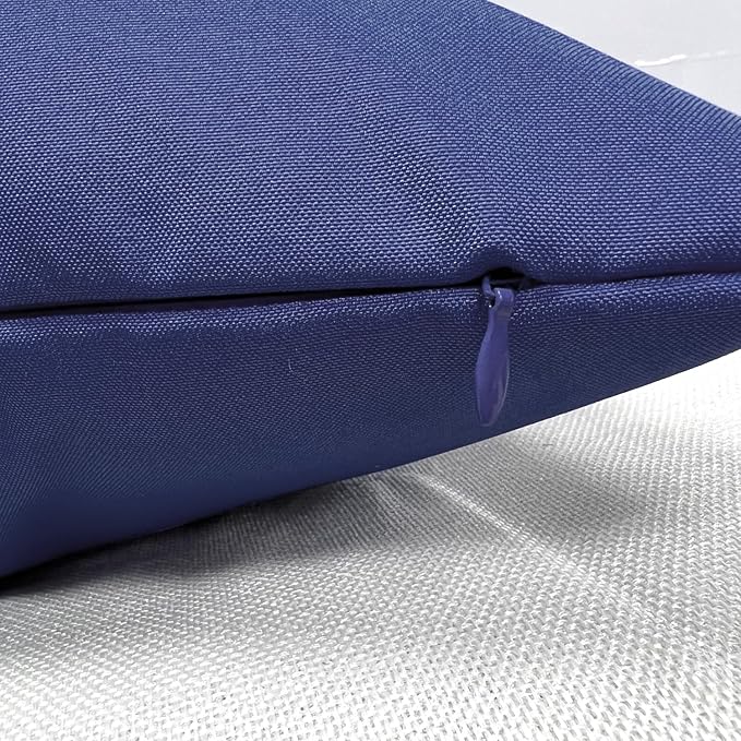 VAKADO Outdoor Waterproof Throw Pillow Covers 20X20 Set of 2 Decorative DarkBlue Patio Furniture Cushion Cases Outside Decor for Couch Garden Bench Porch