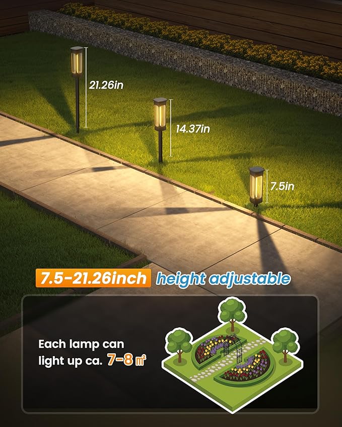 VOLISUN Solar Pathway Lights,6 Pack LED Solar Lights Outdoor Waterproof, Landscape Lighting,Warm Color Solar Path Lights,Landscape Lights,Solar Garden Lights for Yard Lawn Driveway Walkway