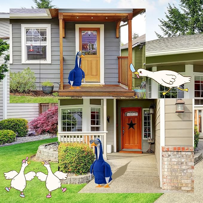 CAMDUCK Porch Goose Hoodie for 23 Inch Goose, Navy Blue Goose Outfit with Sunglasses, Funny Geese Clothes Costume, Decorative Lawn Geese Clothes for Yard Garden Patio Decor