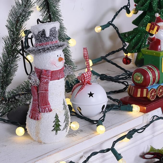 Globe String Lights: 2 Pack 70 LED Mix-Ball Fairy Lights Plug in UL Listed Christmas Tree Lights 19Ft Christmas Outdoor Indoor Fairy Lights for Bedroom Tree Patio Party Garden Wedding, Warm White