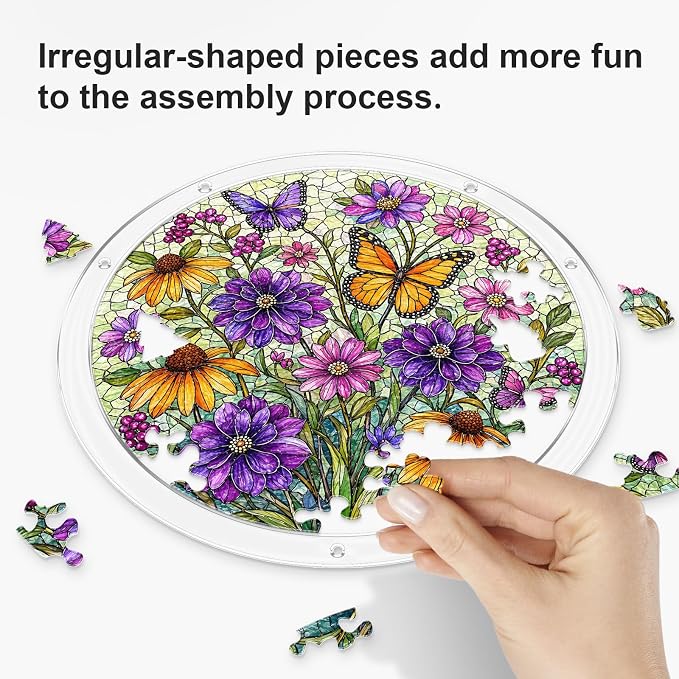 Acrylic Puzzle Suncatcher, Sun Catchers Puzzle for Window Hanging | 8.2 Inch Garden Spirit DIY Suncatcher Puzzle for Adults, Ideal Gifts for Women, Men, Wife, Mom, Home & Garden Decor