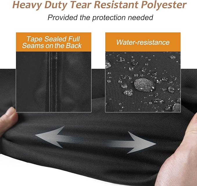 NettyPro Deck Box Cover Outdoor Waterproof Storage Bench Cover for Rectangular Deck Box, 57 x 28 x 24 inch, Black