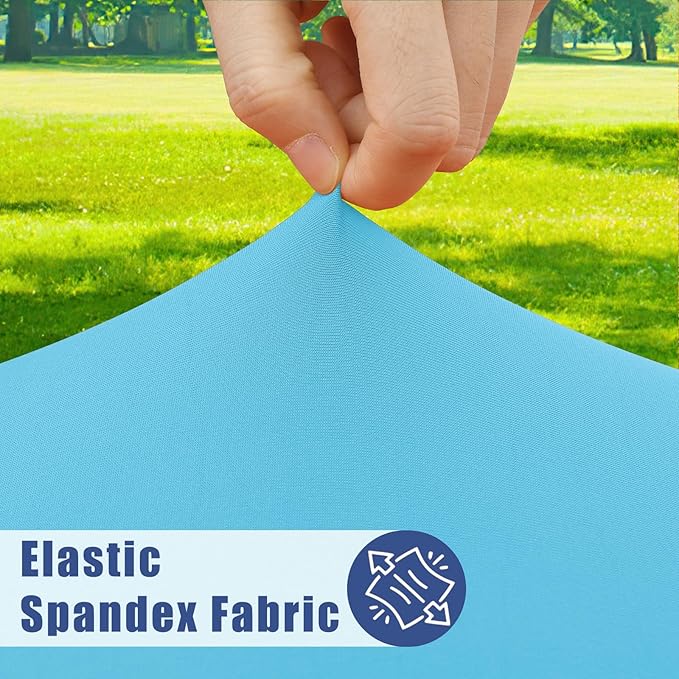 Moosfor Spandex 5 Foot Rectangle Table Cloth 2 Pack, Elastic Fitted Tablecloths for Picnic, Stretch Washable Patio Table Cover for Outdoor, Camping, Banquet and Parties (Blue Mist, 30"x60")
