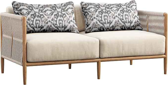 Indoor/Outdoor Polyester Fabric Lumbar Pillow Cover, All-Weather Waterproof Rectangular Cushion Case for Patio Furniture, 12 x 24 Set of 2 - Ikat-39