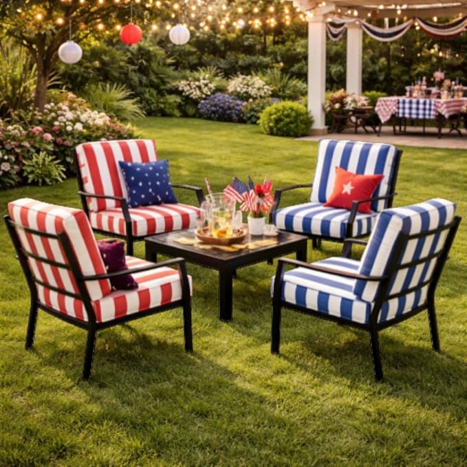 BrylaneHome Bh Outdoor Performance 2-Section Deep Seating Cushion - Blue Fern