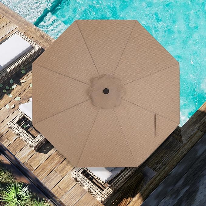 ABCCANOPY OLEFIN® 5-Year Non Fading 9FT Patio Umbrella Replacement Canopy Only (White)