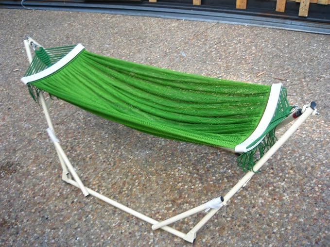 Indoor/Outdoor Small Hammock Swing Bed with Adjustable Medium Duty Metal Frame 45", and a Free Hand Carry Bag