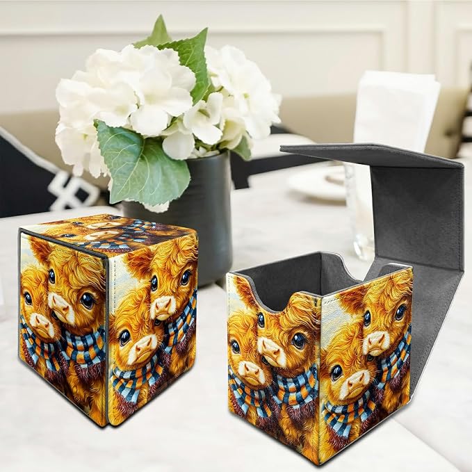Scarf Scalper Card Deck Box for MTG, Personalized Card Storage Case Fits 120+ Sleeved Cards, Premium Leather TCG Box with Strong Magnetic Closure for Magic, CCG, PTCG, Baseball Cards