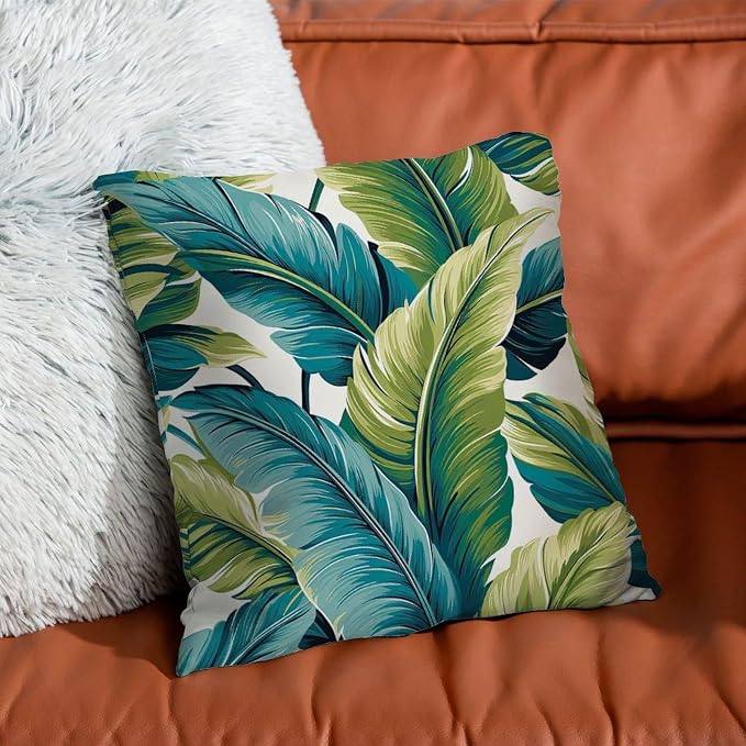 Pillow Cover Turquoise Lime Green Cushion Cover Modern Teal Blue Aqua Tropical Pillow Cover Accent Farmhouse Decor Pillow for Patio Couch Sofa 24x24 in
