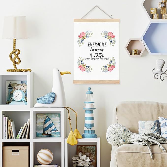 FDHSPAAM Speech Therapy Posters Wall Art Decor, Speech Therapy Room Classroom Decor, Everyone Deserves a Voice Wall Art Posters for Classroom School Counseling Therapist Office, 12x16 Inch