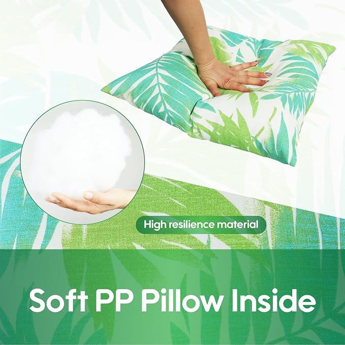 2 Pack Outdoor Throw Pillows, 18x18 Decorative Pillows with Insert, Waterproof Patio Cushions for Garden, Porch, Poolside, Soft Outdoor Pillows Decorative Pillow Covers for Indoor Outdoor