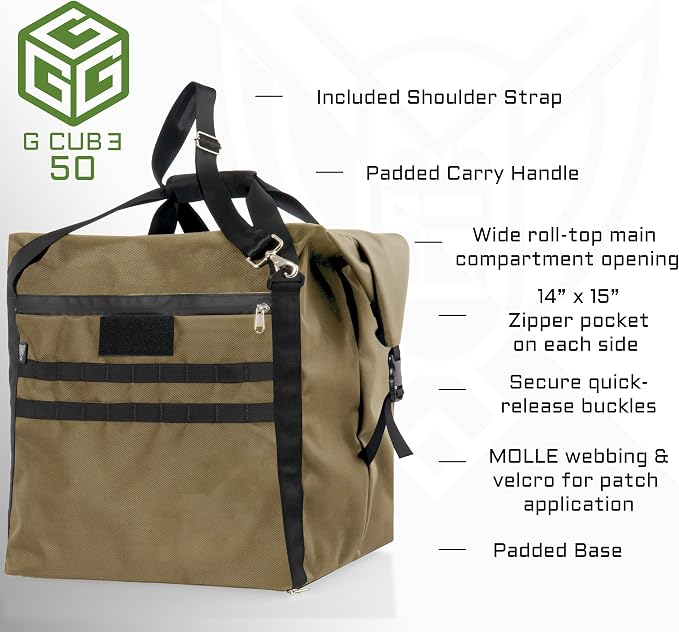 Xtreme Sight Line ~ G CUBƎ 50 Faraday Bag + LITE Faraday Bag Combo for Small to Medium Generators and Electronics ~ Protects Against EMP/CME/EMF/RF ~ Coyote Brown Combo