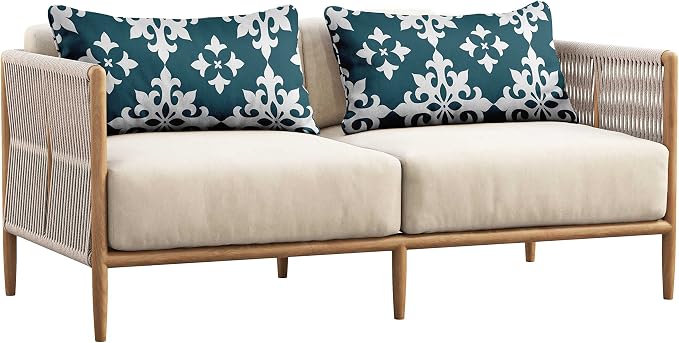 Indoor/Outdoor Polyester Fabric Lumbar Pillow Cover, All-Weather Waterproof Rectangular Cushion Case for Patio Furniture, 12 x 18 Set of 2 - Tiles-29