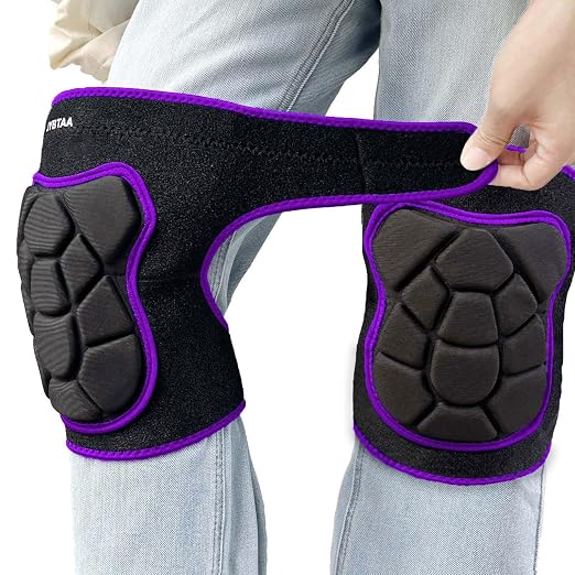Gardening Knee Pads for Women, Thick Cushion with Straps, Purple XL, 1 Pair | Dual-Layer Foam Padding, Waterproof Knee Cushion, Adjustable, Comfortable Pad for House Work, Scrubbing Floors, Flooring Work