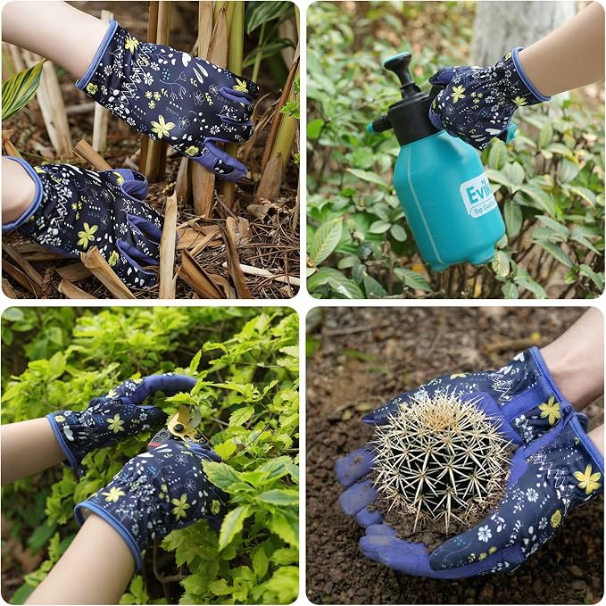 Baidast Gardening Gloves for Women, Breathable Leather Garden Gloves with Grip, Thorn Proof Work Gloves