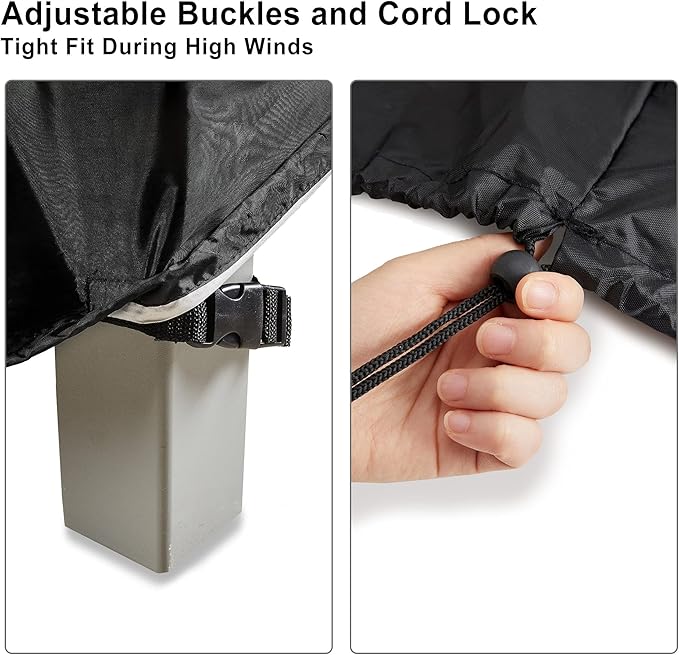ALSTER Outdoor Chair Covers 2 Pack, Patio Chair Covers(37" L x 30" W x 30" H), Durable and Waterproof Black Furniture Covers for Lounge Deep Seat, Rain Snow Dust Wind-Proof