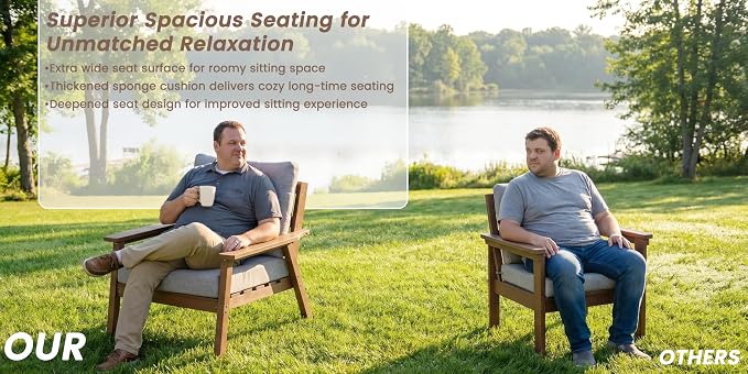 Ayge HDPE Patio Furniture Set,7 Piece Sectional Outdoor Furniture Set, All Weather Outdoor Couch Set Patio Conversation Set for Deck, Lawn, Brown