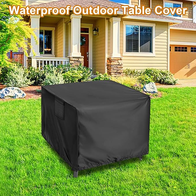 Kingling Outdoor Table Cover Square, 46 inch Square Patio Table Cover, Waterproof Small Outdoor Table Cover Outdoor Patio Furniture Cover - 46" x 46" x 28"