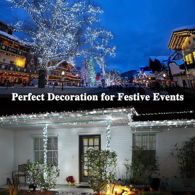 240LED 88Ft Connectable String Lights Indoor Outdoor Clear Wire | Cool White Christmas Lights | Twinkle Fairy Light Plug in with Timer for Bedroom Classroom Wedding Tree Patio Decor