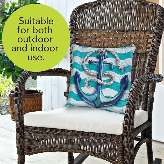 Briarwood Lane Everyday Indoor/Outdoor Pillow 17x17 Welcome Anchor Pillow