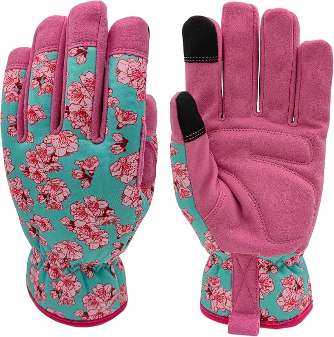 Cute Pattern Gardening Gloves,Thornproof Garden Glove,Gardener Gift | Gardening Gifts for Women,Touchscreen,Tender Thornproof,Cute Pattern,Protection Palm,Machine Washable,Adjustable Cuff