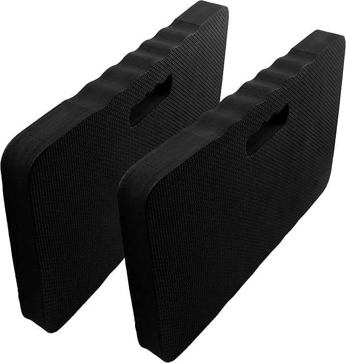 2pcs Premium Thick Kneeling Pad，Knee Pads for Gardening 18x11 Inch Gardening Tools Outdoor Cushions,Gardening Gifts for Women&Baby Bath Essentials (EVA-Soft, Black)