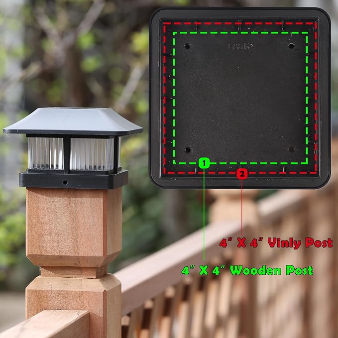 Dynaming 4x4 Solar Flame Post Cap Lights Outdoor, Solar Powered Fence Post Light, Flickering Flame LED Lantern Lamps Waterproof for Garden Deck Patio, Fit Wooden/Vinyl Posts, 12 Pack