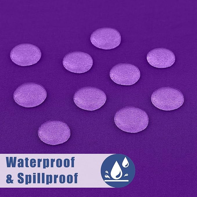 Moosfor Spandex 4 Foot Rectangle Table Cloth 2 Pack, Elastic Fitted Tablecloths for Picnic, Stretch Washable Patio Table Cover for Outdoor, Camping, Banquet and Parties (Purple, 24"x48")
