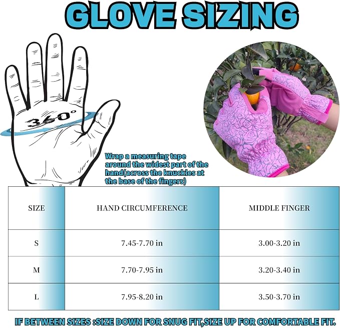 Cute Pattern Gardening Gloves,Thornproof Garden Glove,Gardener Gift | Gardening Gifts for Women,Touchscreen,Tender Thornproof,Cute Pattern,Protection Palm,Machine Washable,Adjustable Cuff