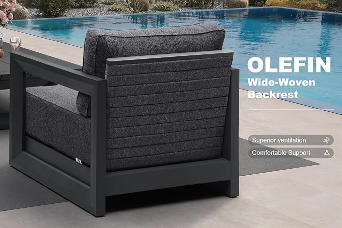 PURPLE LEAF Patio Furniture Set Enclosed Outdoor Couch with 9.6" Thick Cushion and Soft Pillows 12 Piece Outdoor Sectional Sofas Modern Outdoor Conversation Sets for Yard Porch Deck Poolside, Grey