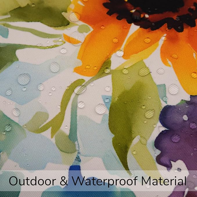 Pack of 2 Waterproof Outdoor Pillow Covers 18x18 Inch Spring Summer Sunflower Pillow Covers Decorative Square Patio Pillows Outdoor Pillows Covers for Patio Furniture Garden(No Pillow Insert)