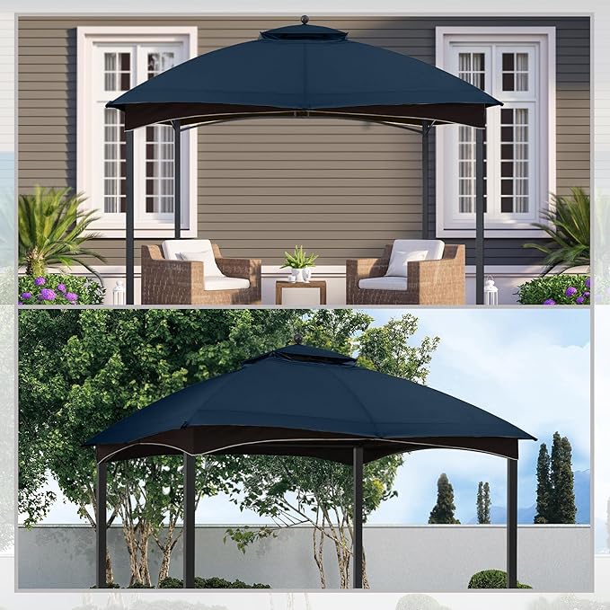 MASTERCANOPY Replacement Canopy Top for Lowe's Allen Roth 10x12 Gazebo #GF-12S004B-1 (Dark Blue,Polyester)