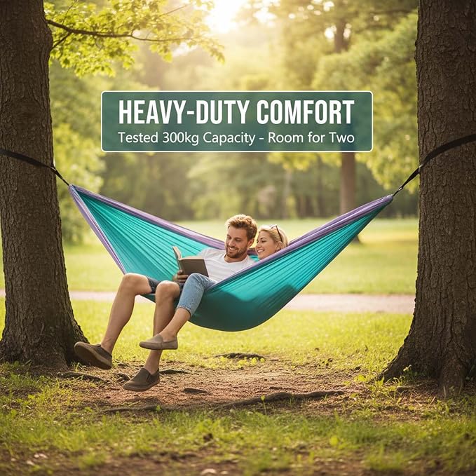 YSUEFIJO Travel Hanging Hammock, Outdoor Hammock Ideal for Camping Or Garden, Camping Hammock Easy to Set Up and Carry, Comfortable Resting Spot, Heavy Duty Support Up to 300kg