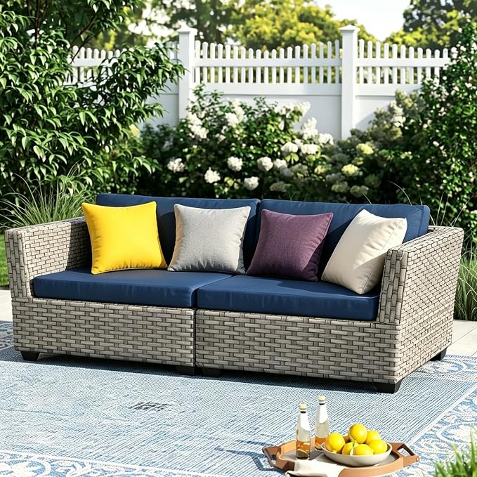 Outdoor Throw Pillows with Inserts, Waterproof Pillows for Outdoor Seating, Square Decorative Garden Cushion for Patio Furniture, Bed, Couch, Sofa(Purple, 16" x 16" (Pack of 2))