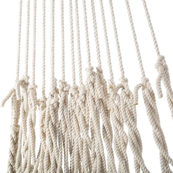 Original Pawleys Island Large Original Cotton Low Country Sling Rope Hammock with Free Extension Chains & Tree Hooks, Handcrafted in The USA, Accommodates 2 People, 450 LB Weight Capacity